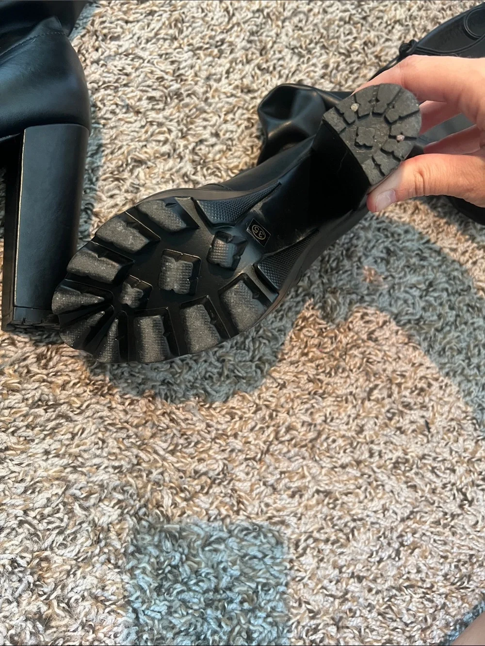 Black Over-The-Knee Platform Heeled Boots